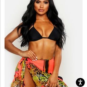 Neon Tie Dye Animal Ruffle Sarong